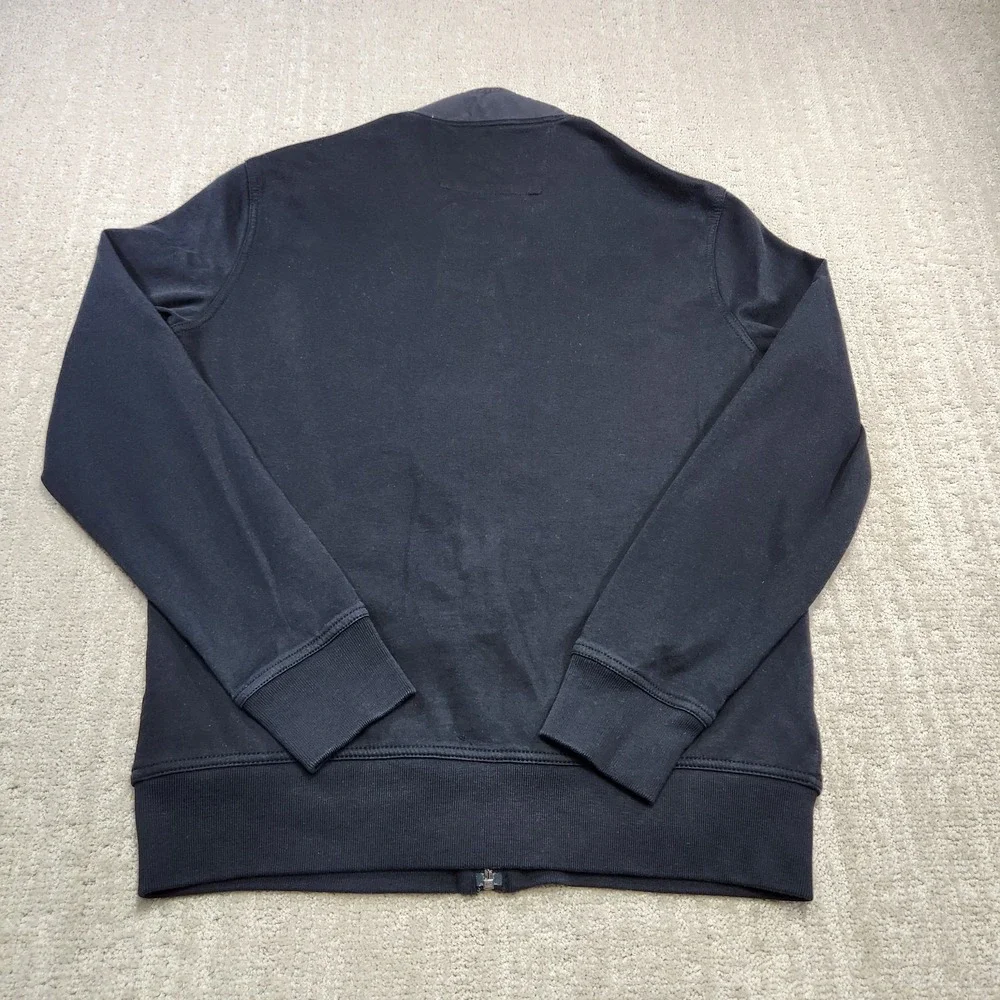 Banana‎ Republic Jacket Men Medium Diamond Quilted Knit Full Zip Cotton Black